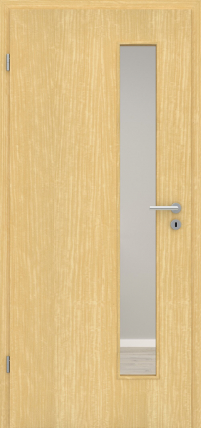 Zimmertür Echtholz Furnier Ahorn mit Lichtausschnitt No. 3